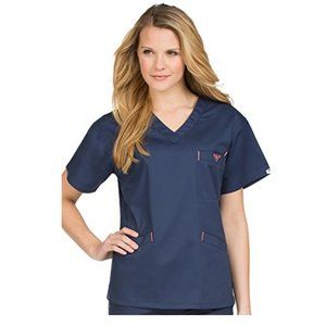Med Couture V-Neckline 3 Pocket Scrub Top XL NWT